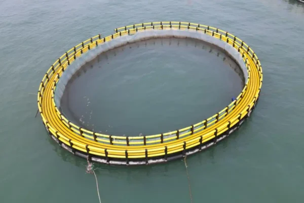 在海上的鱼​​笼里休闲垂钓